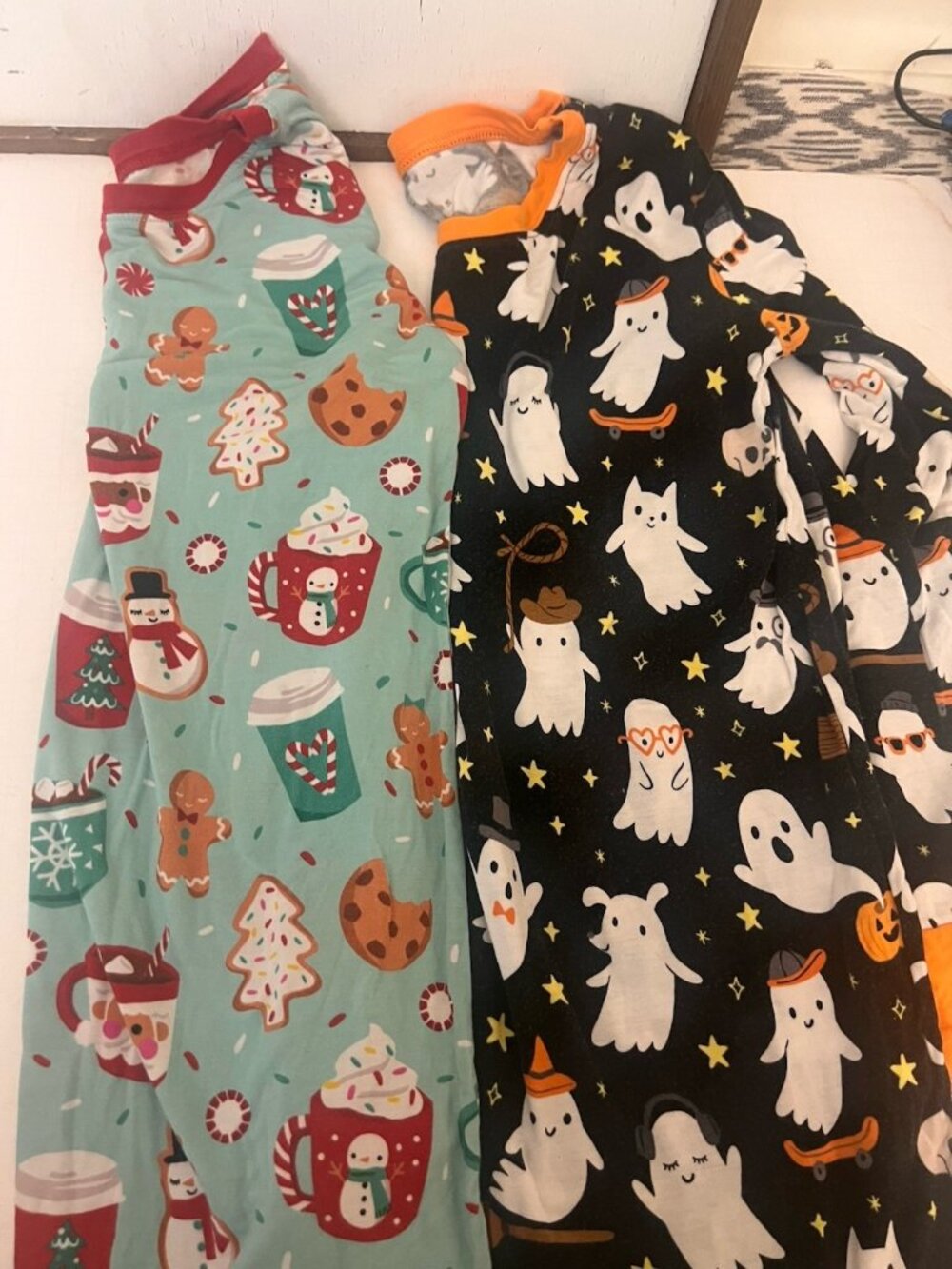 Lot 2  Little Sleepies Kids Halloween Christmas Pajama Shirt Girls 12 14 Bamboo